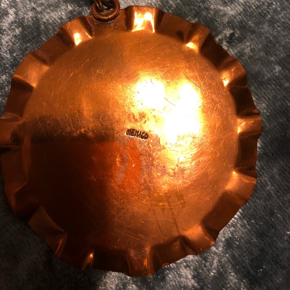Mayan Jade & Copper Necklace Estate Piece